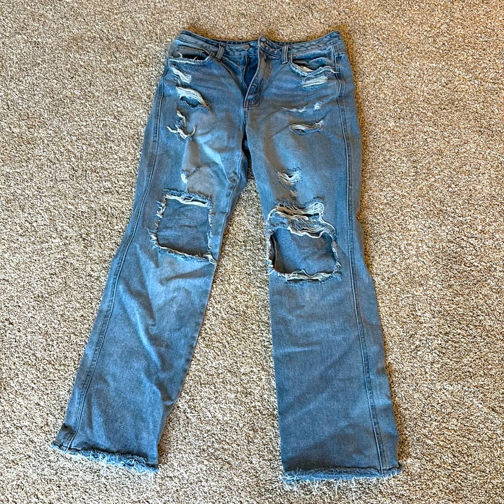 Flying monkey jeans, ripped, comfy.